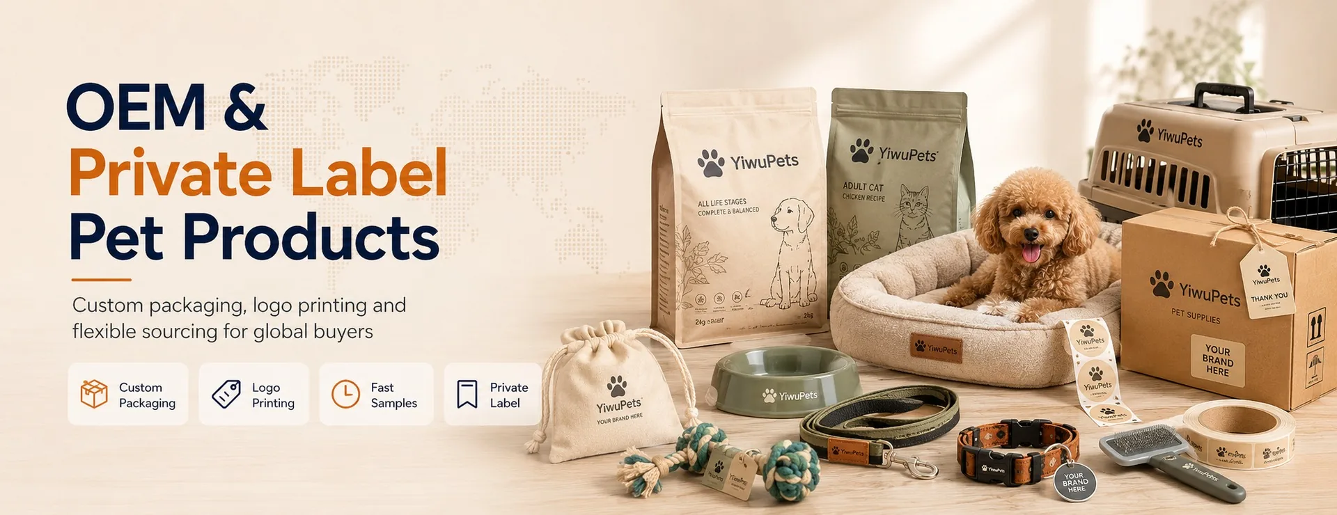 YiwuPets OEM pet products and custom packaging support
