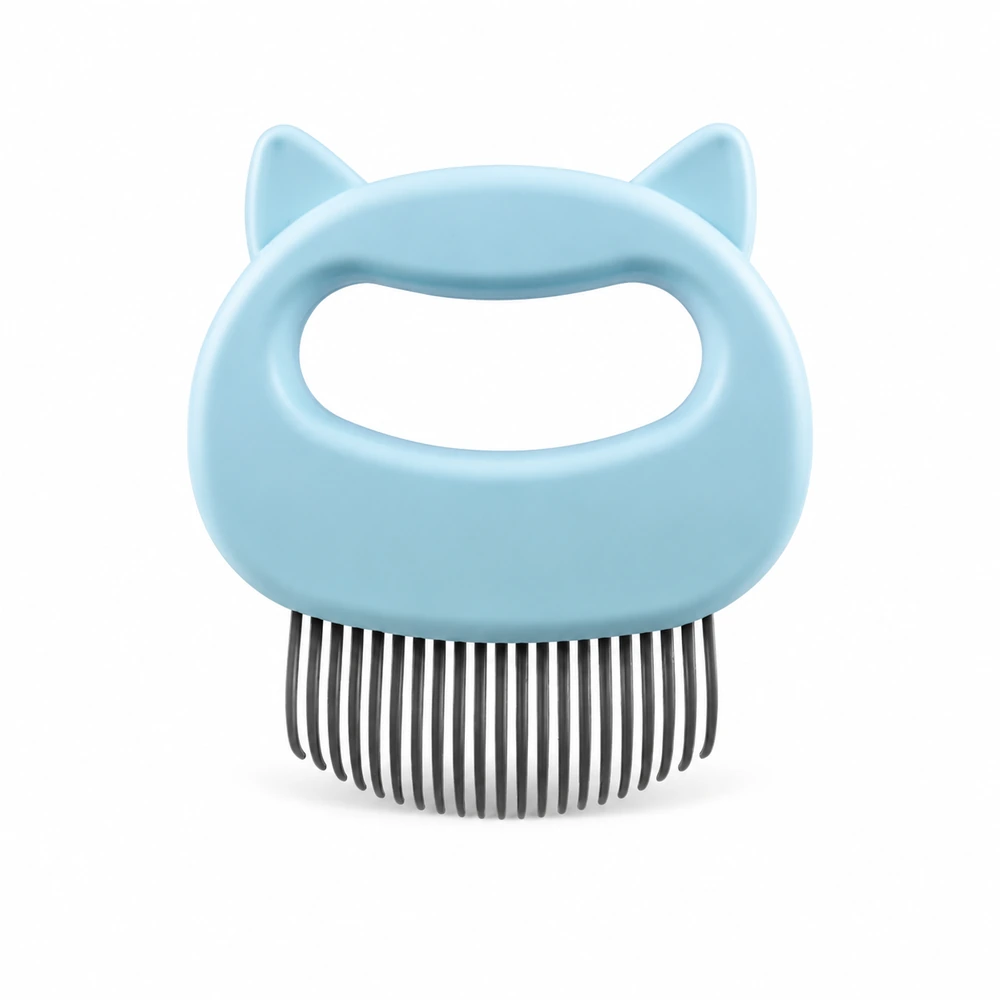 Palm-Grip Cat Comb for Short- and Long-Haired Cats