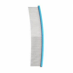 ContourPro S-Curved Dual-Density Pet Grooming Comb Ergonomic Curved Metal Comb for Long-Haired Dogs and Cats