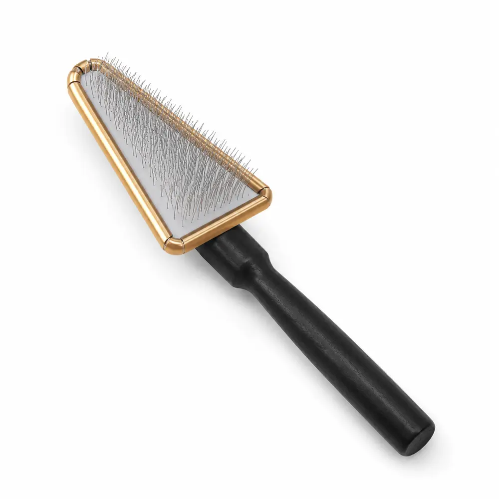 Precision Triangle Slicker Brush for Dogs & Cats Small Pet Face Grooming Brush for Poodles and Bichons