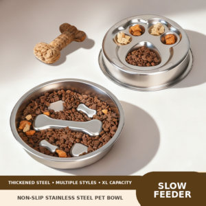 Stainless Steel Slow Feeder Pet Bowl