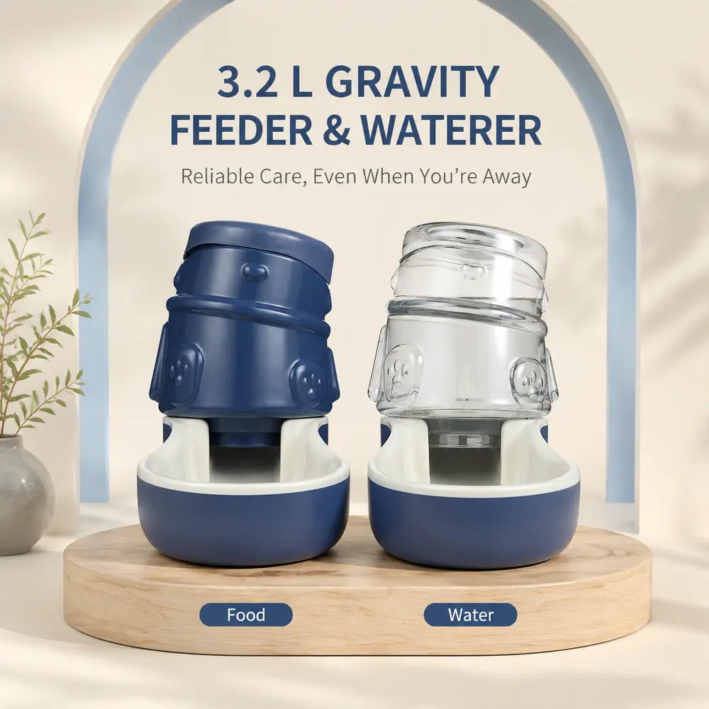 Automatic Pet Feeder & Water Dispenser Set for Cats and Dogs – Large Capacity Feeding Bowl