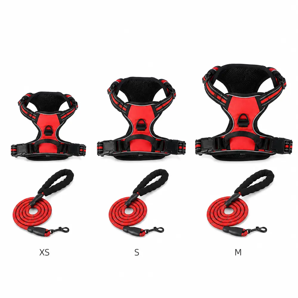 Wholesale Adjustable Reflective Anti-Pull Dog Harness and Leash Set