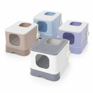 Extra-Large Anti-Tracking Cat Litter Box with Drawer Easy-Clean Covered Litter Box with Pull-Out Tray and Front Door