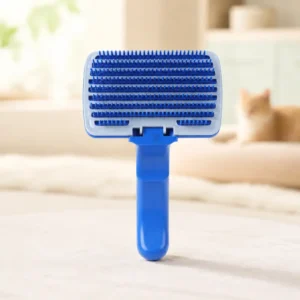 Self-Cleaning Pet Deshedding Comb with Plastic Pins for Cats & Dogs