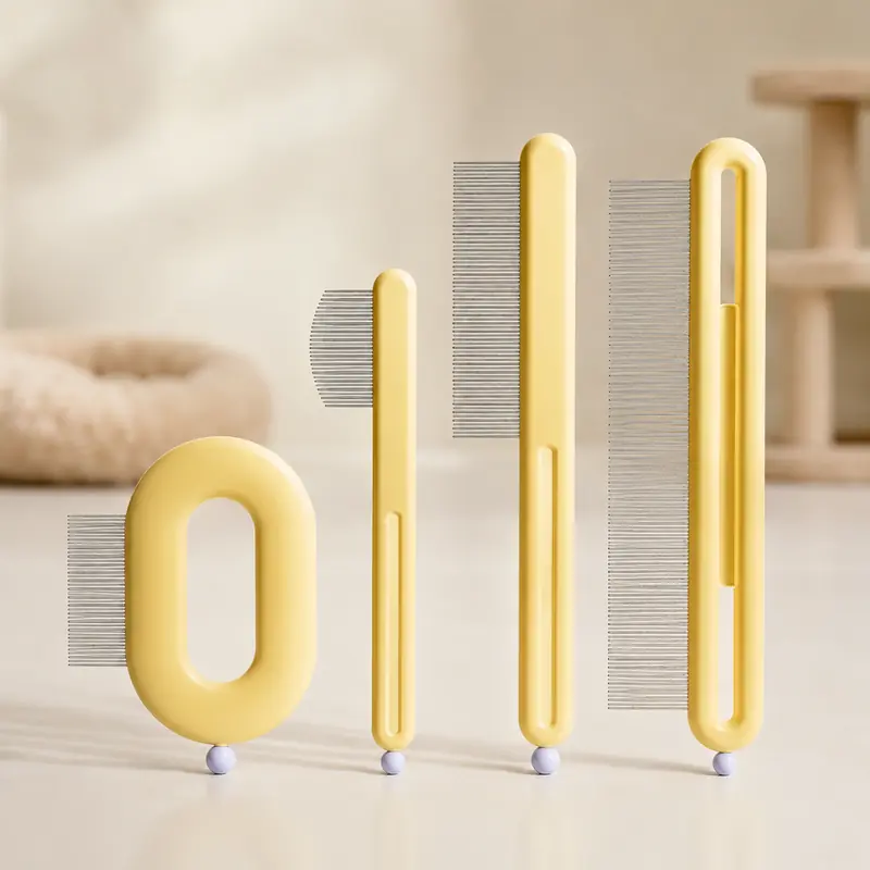 Stainless Steel Pet Grooming Comb & Deshedding Brush Set for Dogs and Cats