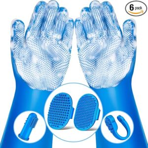 Wholesale 6-Piece Rubber Pet Bathing and Massage Brush Set