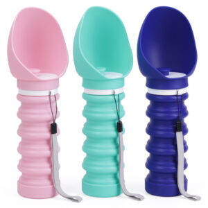 Leak-Proof Foldable Silicone Dog Water Bottle for Outdoor Travel