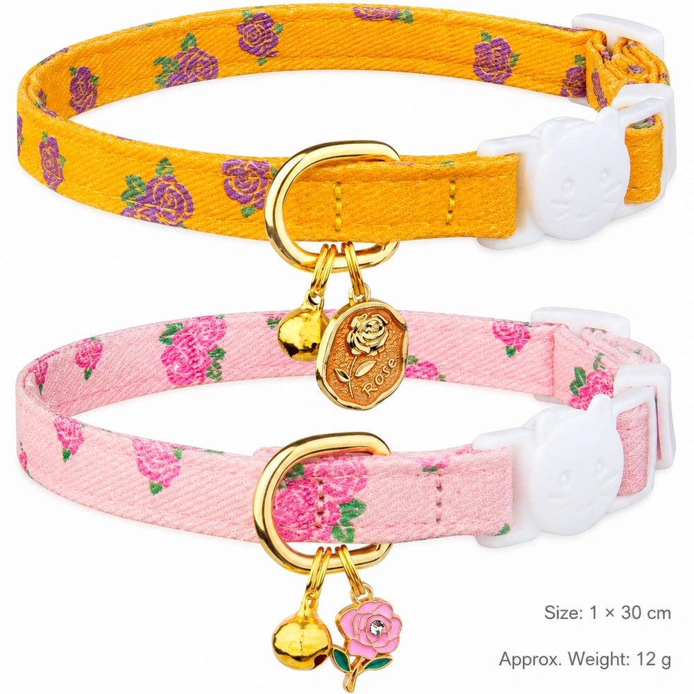 Cotton Polyester Cat Collar with Cute Patterns