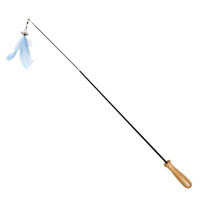 Retractable Plush Feather Cat Wand Toy