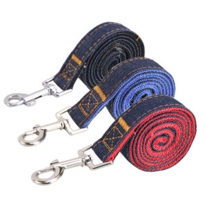 Denim Adjustable Dog Harness & Leash Set for Small Medium Large Dogs