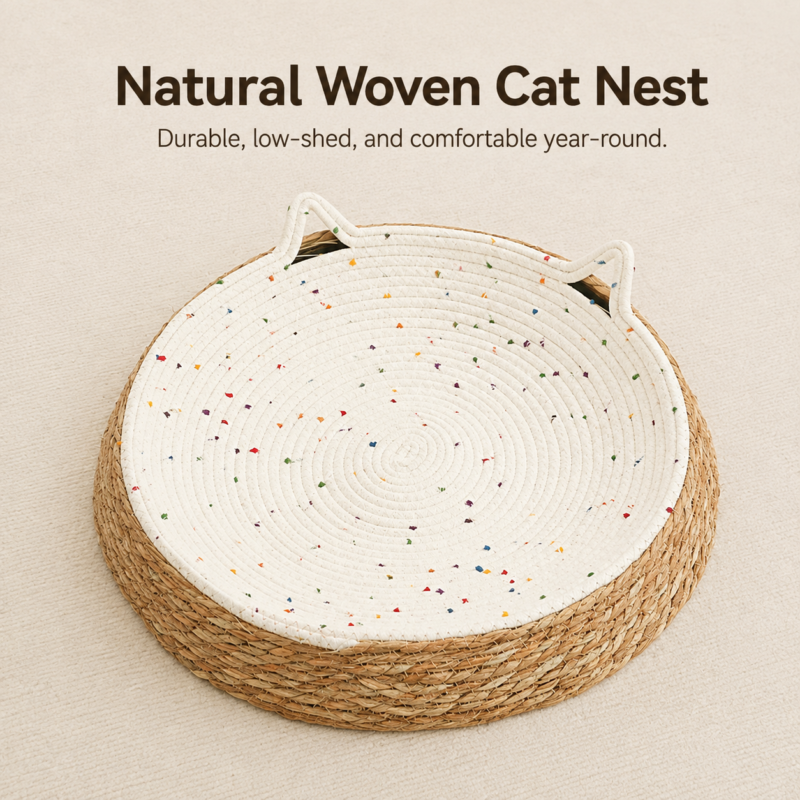 Woven Grass Cat Bed and Scratcher