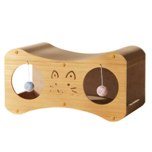 Double Layer Curved Cardboard Cat Scratcher Bed with Replaceable Core