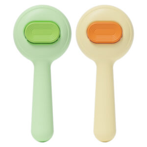 Self-Cleaning Mini Slicker Brush for Cats & Dogs | Pet Grooming Hair Removal Brush