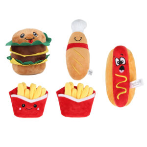 Plush Food Shape Squeaky Pet Toys