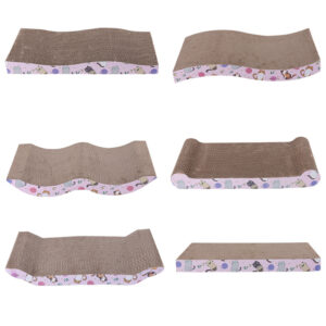 Multi-Shape Cat Scratching Board with Catnip Corrugated Cardboard Toy