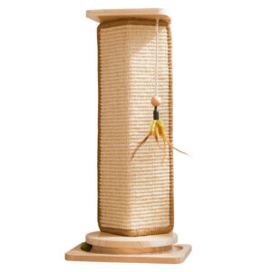Corner Sisal Cat Scratching Board with Solid Wood Frame – Durable Wall Mounted Cat Scratcher