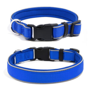 Reflective Neoprene Nylon Dog Collar for Medium & Large Dogs