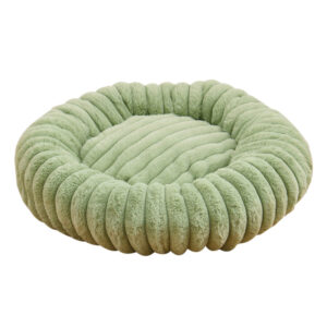 Round Plush Rabbit Fur Pet Bed for Cats & Small Dogs – Warm Cozy Sleeping Nest