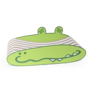 Cartoon Crocodile U-Shaped Cat Scratcher Bed | Durable Corrugated Cardboard Cat Scratching Lounge