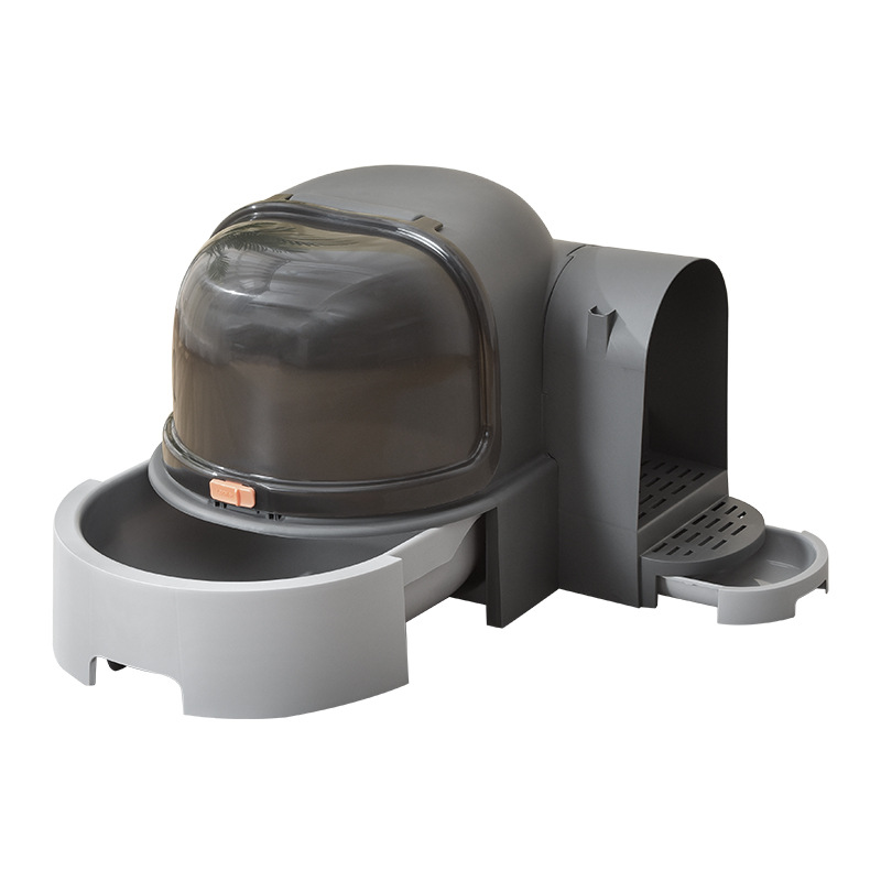 Space Tunnel Enclosed Cat Litter Box with Drawer Design