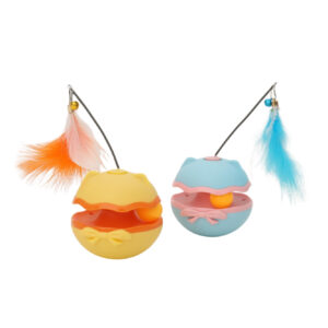 Automatic Rotating Cat Toy Tumbler with Feather Wand & Interactive Play Function