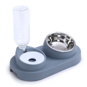 Elevated Double Pet Food Bowl Set with 16° Slanted Design for Cats & Dogs