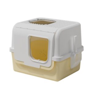 Large Top-Entry Enclosed Cat Litter Box with Anti-Scatter Design