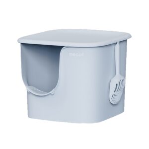 Large Semi-Enclosed Cat Litter Box with High Walls and Splash Protection
