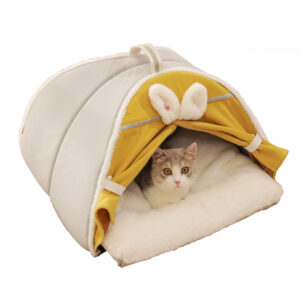Cute Rabbit Ear Enclosed Cat Tent Bed