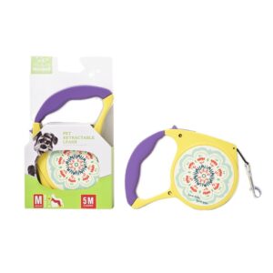 5M Retractable Cartoon Dog Leash with Pattern Design