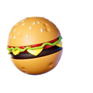 Latex Fast Food Squeaky Dog Toy Ball – Burger & Pizza Design