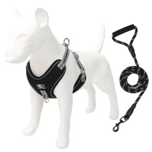 Reflective Mesh Dog Harness And 1.5m Leash Set For Medium Large Dogs