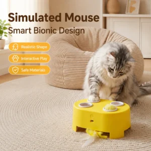 Interactive Electric Whack-a-Mole Cat Toy with Feather Hunting Game
