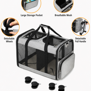 Large Capacity Rolling Pet Carrier Backpack
