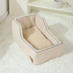 Car Seat Pet Bed for Small Dogs & Cats with Safety Leash and All-Season Cushion